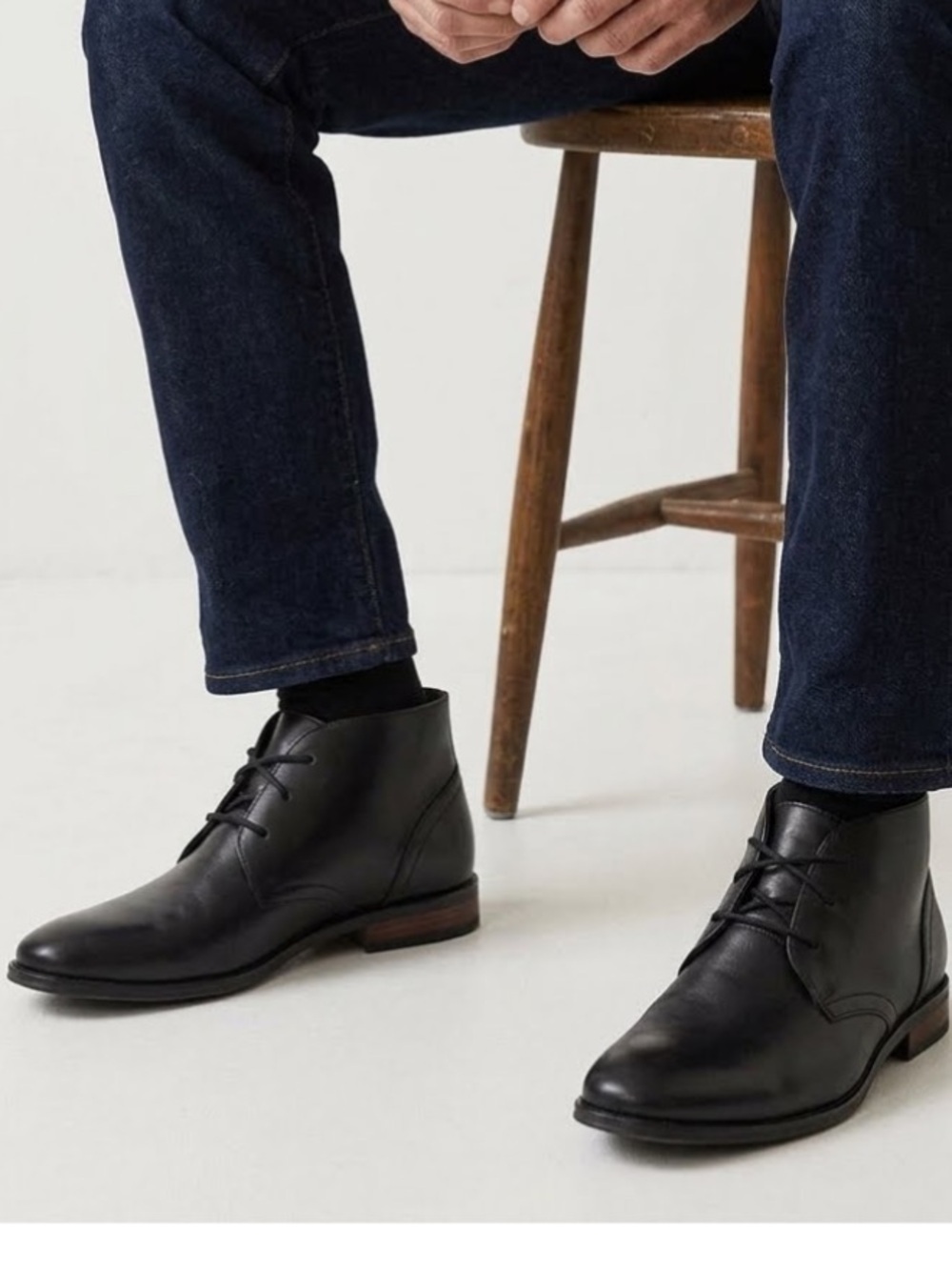 Florsheim New Matera Plain Toe Chukka Boots Black Leather Lace Up Size 9.5